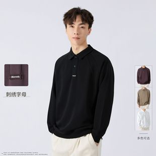 Wisson Men 330G тяжелый длинный рукав polo воротник свитер мужской осенний американский тренд свободный отворот повседневный топ