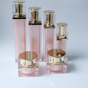 Acrylic Square Cream Bottle, Lotion Bottle, Refillable, Source Factory Direct Sale