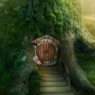 Elf Fairy Door Fairy Door Yard Wooden Trees Decoration Wood Ornament Garden Ornament Crafts