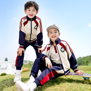 Elementary School student British style class uniform school uniform spring and summer four-piece cotton sports baseball uniform suit kindergarten Garden uniform