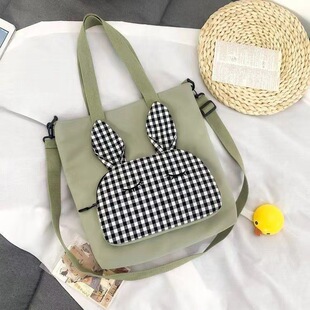 Student Handbag Artistic Ins Cloth Bag All-match Shoulder Crossbody Bag Harajuku Detachable Shoulder Strap Backpack Broken Color Clearance