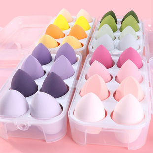 8 Pack Beauty Eggs 8 Storage Boxed Powder Puff Sponge Eggs Color Makeup Foundation Beauty Makeup Tools Gradient Foreign Trade