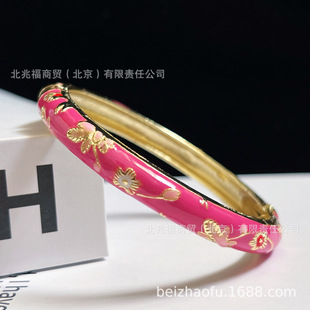 Beijing Cloisonne Bracelet Enamel Bracelet Fine Floral Ethnic Style Jewelry Scenic Explosions Girl's Vintage