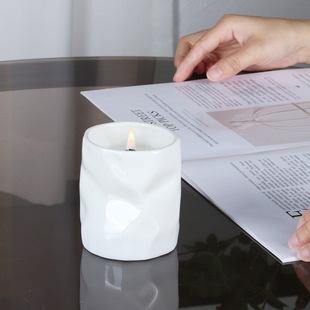 New embossed candle Cup irregular shaped origami cup ceramic wax filling Cup aromatherapy candle Cup Net red origami cup