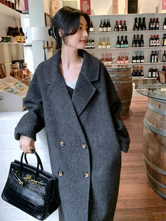 creamy-white Camel Coat Women's Socialite Style Thick Mid-length Double-sided Wool Coat Women's High-end New Style Coat