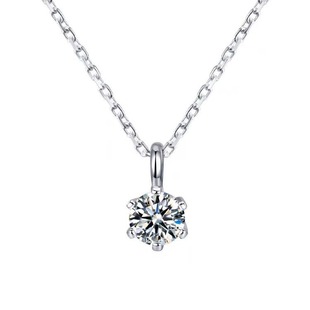 18k gold plated white moissanite classic six-claw 3 karat simulation diamond women's fresh simple clavicle chain pendant necklace