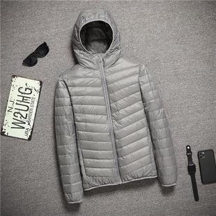 Anti-season Clearance Autumn and Winter Light Feather Cotton-padded Jacket Men's Short Vertical Collar Hooded Young and Middle-aged Light Thin Jacket