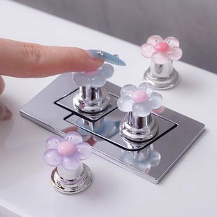 Toilet tank accessories flower toilet button press toilet tank switch button universal nail art