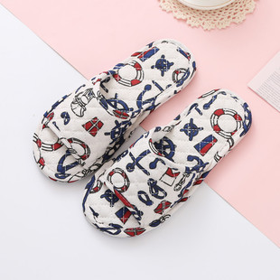 Machine Washable Household Cotton Linen Cloth Slippers for Men and Women Indoor Couple Silent Spring and Autumn Summer Fabric Sandals