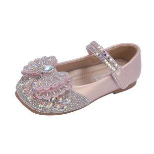2025 Spring New Girls' Shoes Korean Style Children's Shoes with Rhinestone Butterfly Fashion Dance Princess Shoes Wholesale