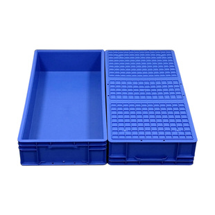Stacked EU4814 plastic turnover box flow box medicine logistics transport box cold chain commercial warehouse turnover box