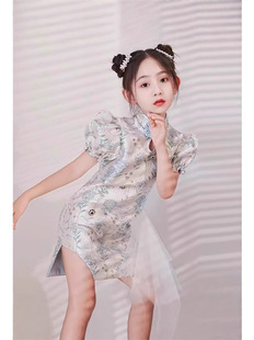 23 девушки Cheongsam тонкий национальный прилив, бедра, юбка, детская модель подиума, модная одежда