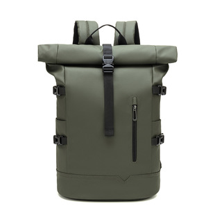 Fashion Curl Shoulder Bag Men's Large Capacity Travel Backpack Computer Bag Men's College Student Schoolbag Cross-border Wholesale