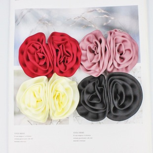 9cm Satin Handmade Three-dimensional Trumpet Flower DIY Headwear Grab Clip Corsage Shoe Bag Garment Accessories Flower Accessories