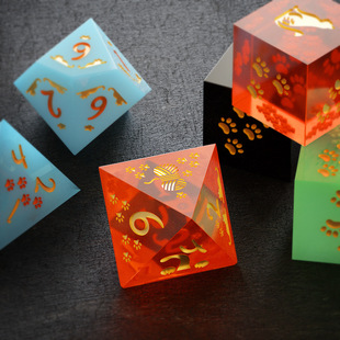 Diy Creative Seven-grain Multi-sided Dice Table Game Running Group with Dungeons and Dragons DND Cat Claw Dice Silicone Mold