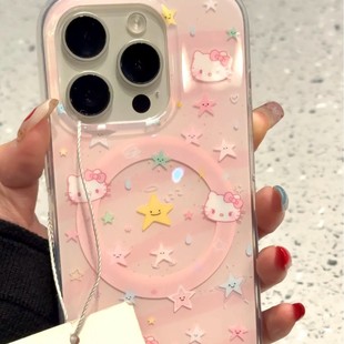 Red Book Explosive Cat Star Rocking for iphone16promax Phone Case Apple 14 Female 13 Magnetic Absorption