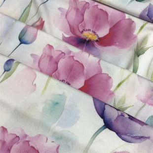 Rayon Spring and Summer Modal Fabric Home Clothes T-Shirt Set Reactive Printed Fabric Factory Direct Sale