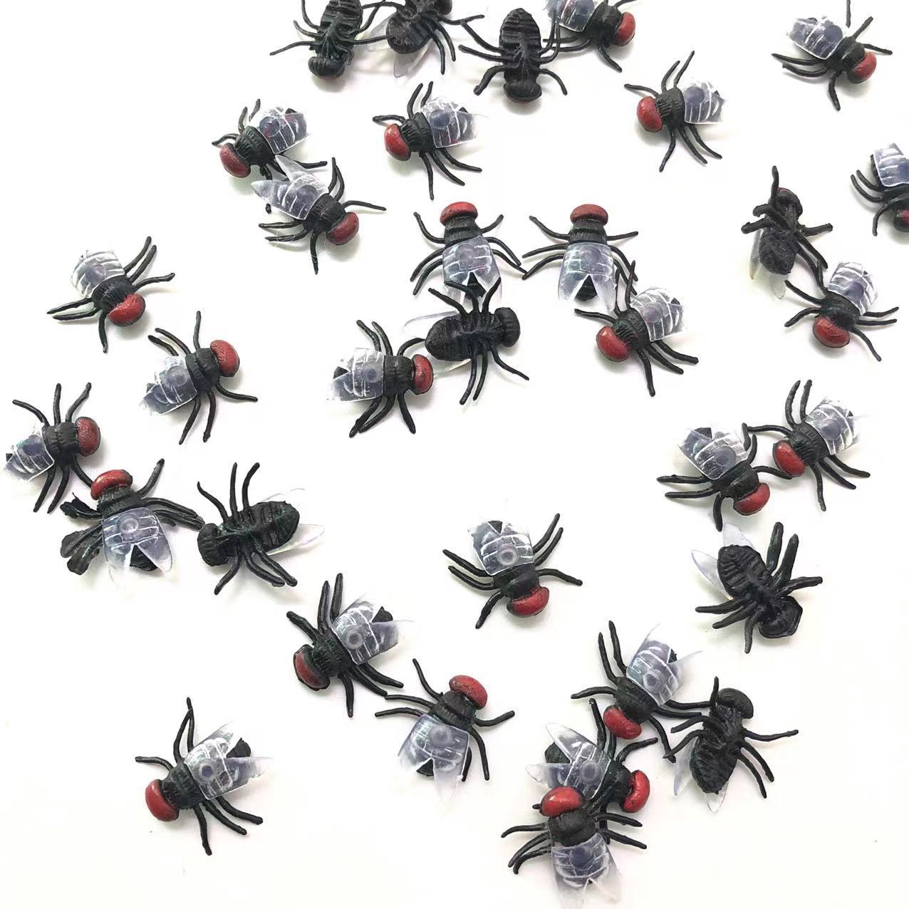 Plastic simulated miniature flies - cross-border supply for Amazon Halloween party set accessories prank toys