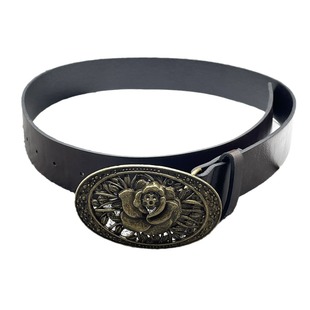 Women's vintage belt metal carved buckle all-Match belt decorative jeans wide waist seal autumn and winter Maillard style Men