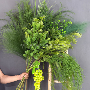 2025 simulation flower new simulation green plant asparagus grass simulation flower wedding flower green decorative green xunzhi grass