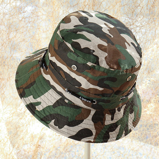 Fisherman Hat Women's Korean-style Solid Color Breathable Fashion Camouflage Sunshade Basin Hat Spring and Summer Sunscreen Two-sided Sun Hat