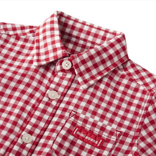 Spot miki Kidsren's Clothing Spring & Fall New Colorful Plaid Lapel Shirt for Boys and Girls Long-sleeved Inner Shirt Shipping