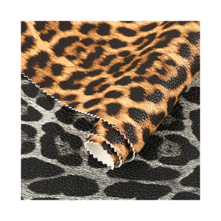Leopard Print Luggage and Handbags Pu Artificial Leather 0.9mm Artificial Leather Animal Leopard Print Leather Luggage and Shoe Materials Fabric
