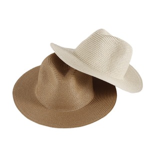 Hat Women's woven Pearl straw hat summer thin sun-proof sun-proof seaside travel Beach big head circumference fisherman fashion