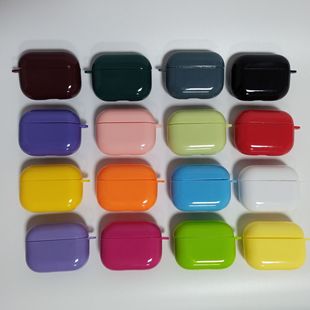 Airpods pro2 Apple Bluetooth наушники чехол четыре поколения прозрачных TPU глянцевых конфет сплошной цвет защитный чехол