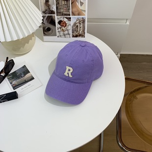 New Spring Solid Color Letter Embroidered Baseball Cap Women's Curved Eave Korean Style Simple All-match Casual Soft Top Duck Tongue Hat for Men