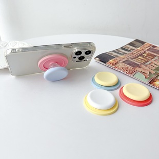 New solid color candy color frosted round silica gel for MagSafe magnetic bracket super strong adsorption force retractable
