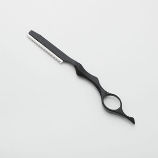 5.5 inch black paint Barber scissors flat bangs tooth scissors thin support logo hair scissors