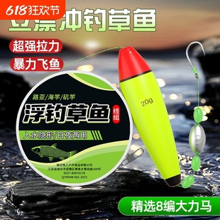 Floating Fishing Grass Carp Line Set Single Hook Through-Line Fishing Float Luminous Fish Float Hand Rod Sea Rod Lure Sliding Float Fishing Set