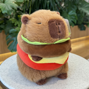 Love Hamburger Capybara King Doll Kappibala Plush Toy Mouse Doll Cute Cute Girl Birthday Gift