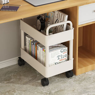 Multi-layer Tableside Trolley Storage Rack Floor Kitchen Mobile Snack Bathroom Bedroom Bookshelf Storage Rack