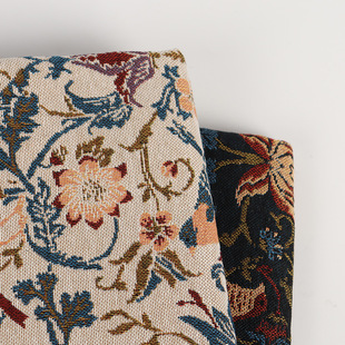 Jacquard fabric home fabric polyester cotton yarn-dyed jacquard fabric retro bird sofa bag clothing fabric factory wholesale