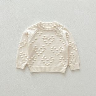 Korean Baby Clothes Autumn and Winter New Knitted Sweater Cardigan Bib Pants suit All-match Men's and Women's Baby Hair