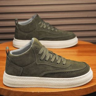 Beijiang Wolf Men's Shoes Spring New High-top Board Shoes Korean Style Trendy All-match Shoes Men's Slip-on Sports Leisure Trendy