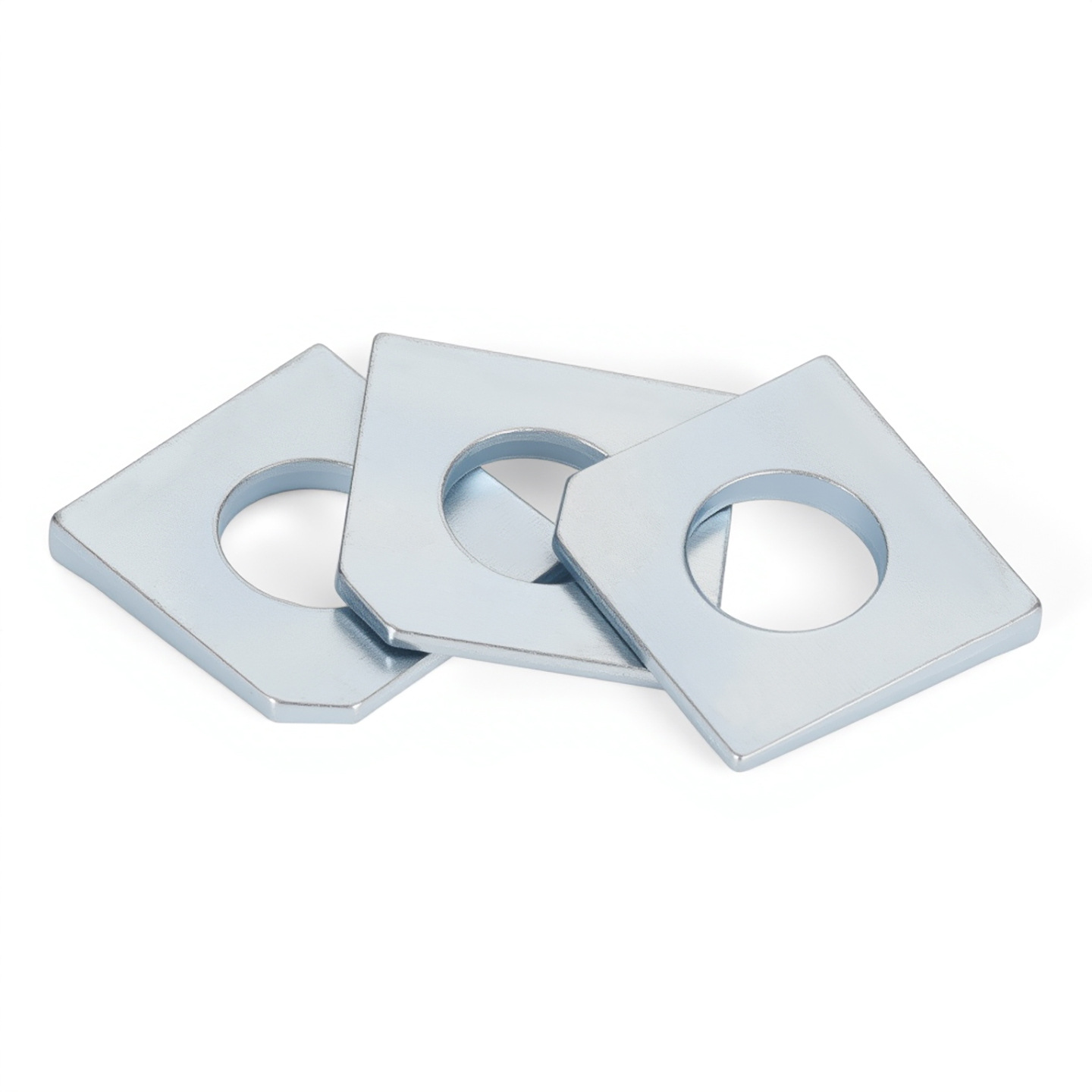 Blue and White Zinc Square Wedge Gasket Gb853 Notched Flat Gasket for Angle Steel Bevel Gasket Wedge Gasket