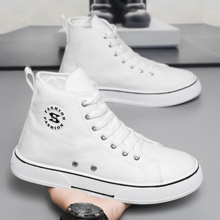 Korean Style High-top Canvas Shoes Couple's Board Shoes Trendy All-match School Students Retro Lace-up Retro Shoes Men's Hair