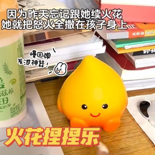 Shake the sound and raise the elf small fire man pinch music spark slow rebound decompression vent decompression toy small flame doll