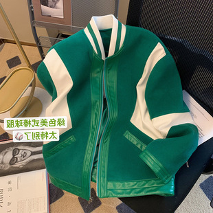 American-style Retro Baseball Suit Men's Coat Spring and Autumn Design Sense Niche Woolen Jacket Trendy Brand Suit Clothes
