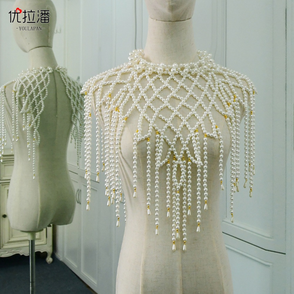 Youlapan Vg42 Export Tassel Wedding Dress Pearl Shawl Handmade Beaded Dress Cheongsam Decorative Shoulder Chain Cloak