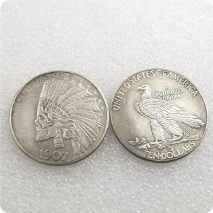 Antique crafts 1907 Indian silver dollar silver round commemorative coins wholesale #1043