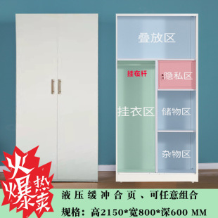 RI0T Steel Iron Wardrobe Household Thickened Push-Pull Simple Modern Economical European Style Balcony Locker with Lock