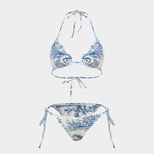 2024 трансграничная юбка lazada пряжа сплит праздник bikini купальник европейский и американский сексуальный принт бикини набор из трех частей