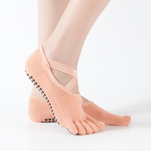 lulu new professional non-slip dispensing sports toe socks yoga socks women's ballet backless five-finger socks wholesale