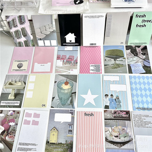 The second phase of the original material paper simple fresh bread M5 hand account collage base paper can be punched to make inner page cards