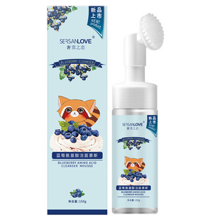 Аминокислотное очищающее средство для лица Blueberry Foam Cleanser Очищающее средство для снятия макияжа увлажняющее управление жирностью Отшелушивающий очищающий мусс оптом