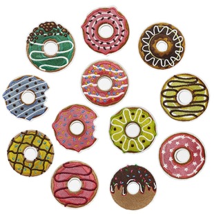 Cross-border colorful donut embroidery cloth stickers children's clothing discount accessories computer embroidery patch patch embroidered bread ring